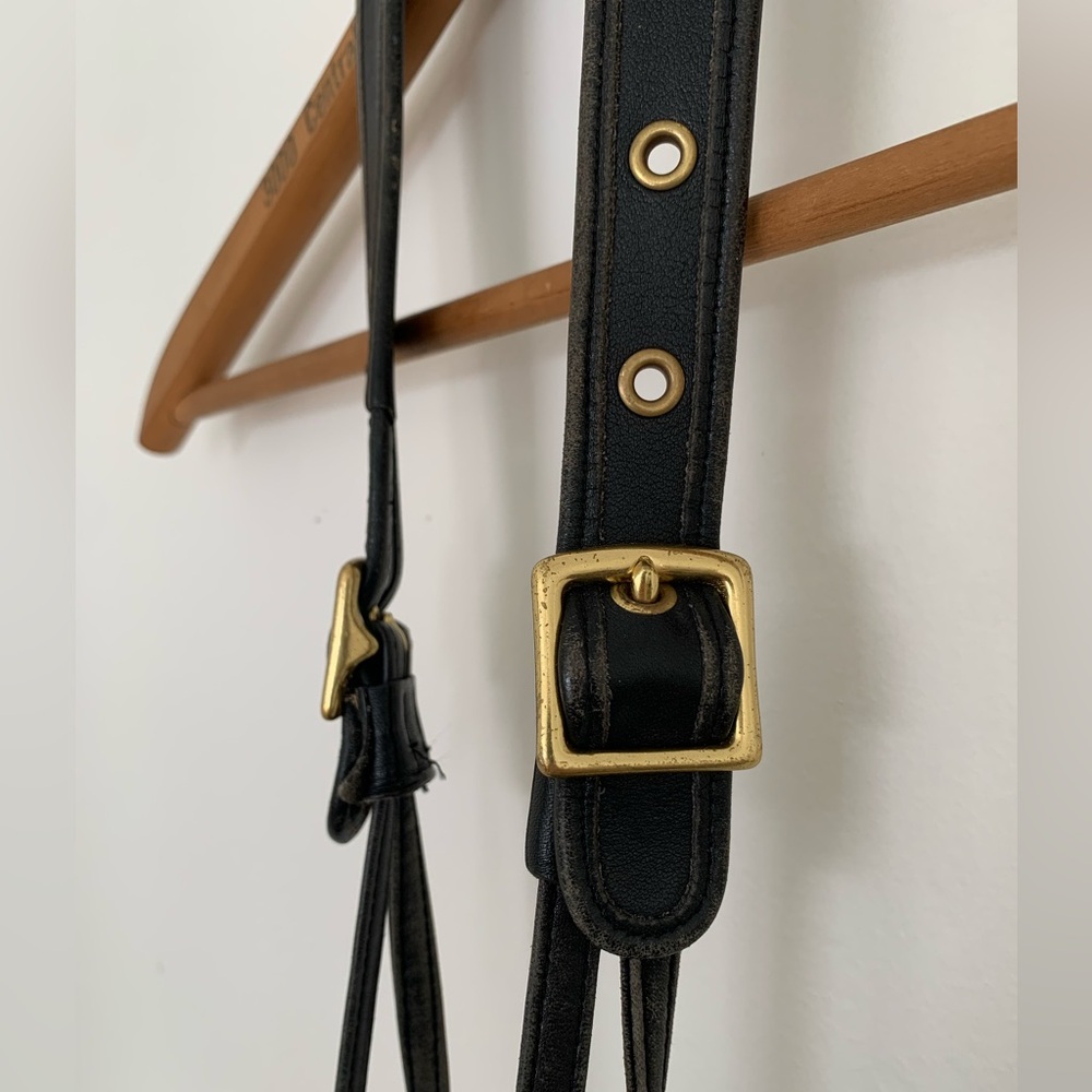 Vintage 90s distressed Coach Black Leather Legacy Drawstring Bag - Picture 7 of 8